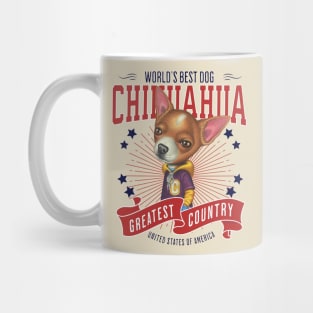 Attitude with red white and blue patriotic Chihuahua wearing hoodie USA Mug